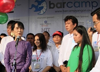 Aunt San Suu at BarCamp Yangon, 2012