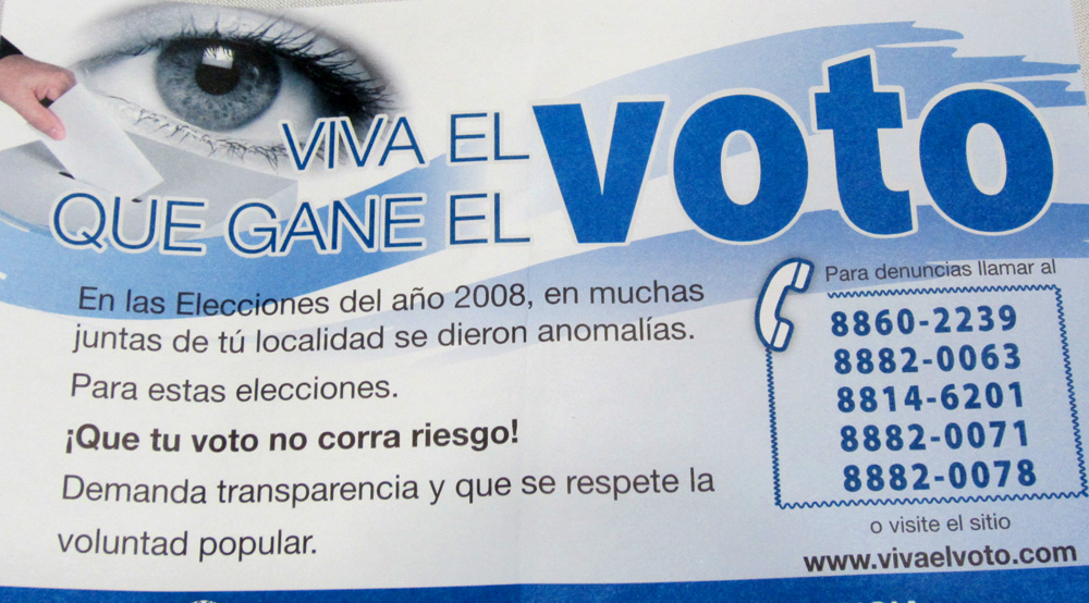 "See a Vote, Win a Vote" advertisement, in Spanish.