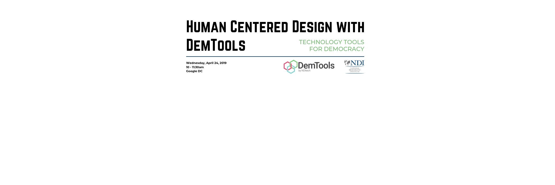 Human Centered Design with DemTools